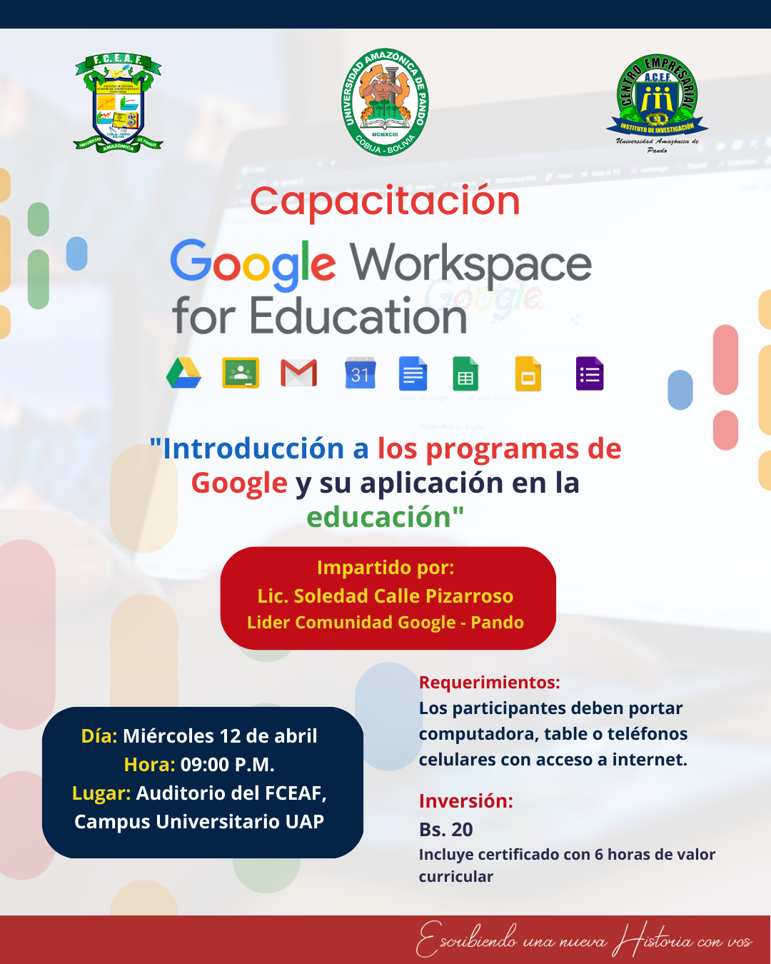 GOOGLE WORKSPACE FOR EDUCATION "INTRODUCIR A LOS PROGRAMAS DE GOOGLE Y SU APLICACIÓN EN LA EDUCACIÓN"